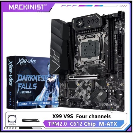 MACHINIST X99 V9S Placa-mãe Suporte TPM2.0 LGA 2011-3 Xeon E5 cpu DDR4 RAM C612 chip com 3 * NVME M.2 slot SATA3.0 USB3