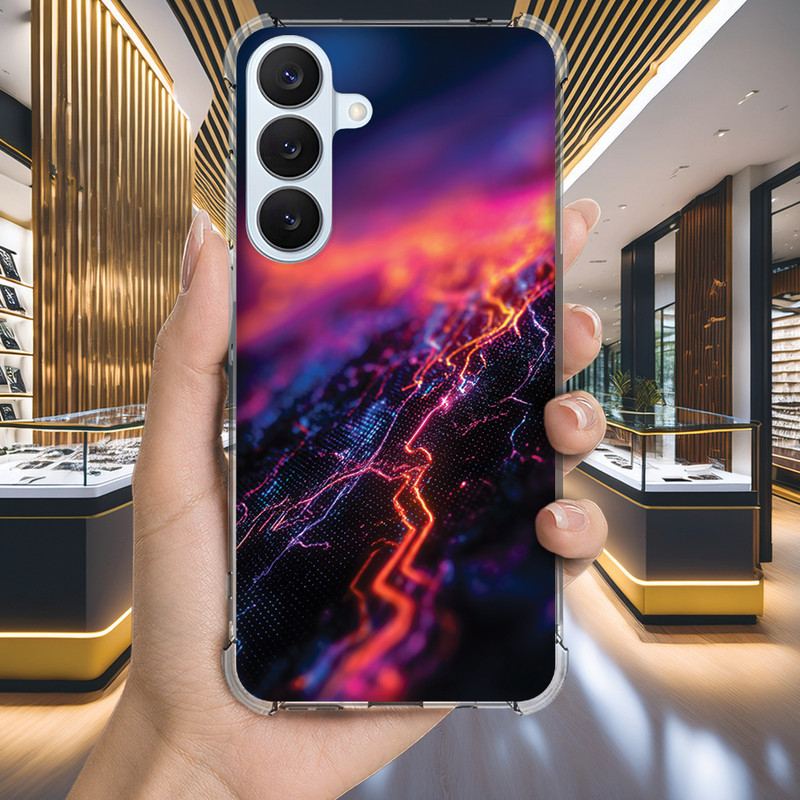 Capa Capinha GALAXY S20 ULTRA S10 PLUS S10E S9 S8 A73 A72 Anti-impacto Personalizada cyber MATRIX neon (4256)