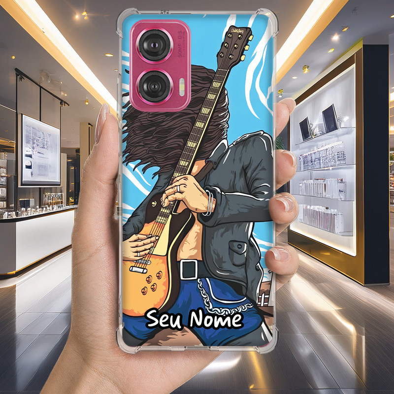 Capa Capinha MOTO G34 G32 G31 G24 G23 G22 G7 POWER PLAY G6 E40 E7 Anti-impacto Personalizada rock GUNS ROSES nome (3576)
