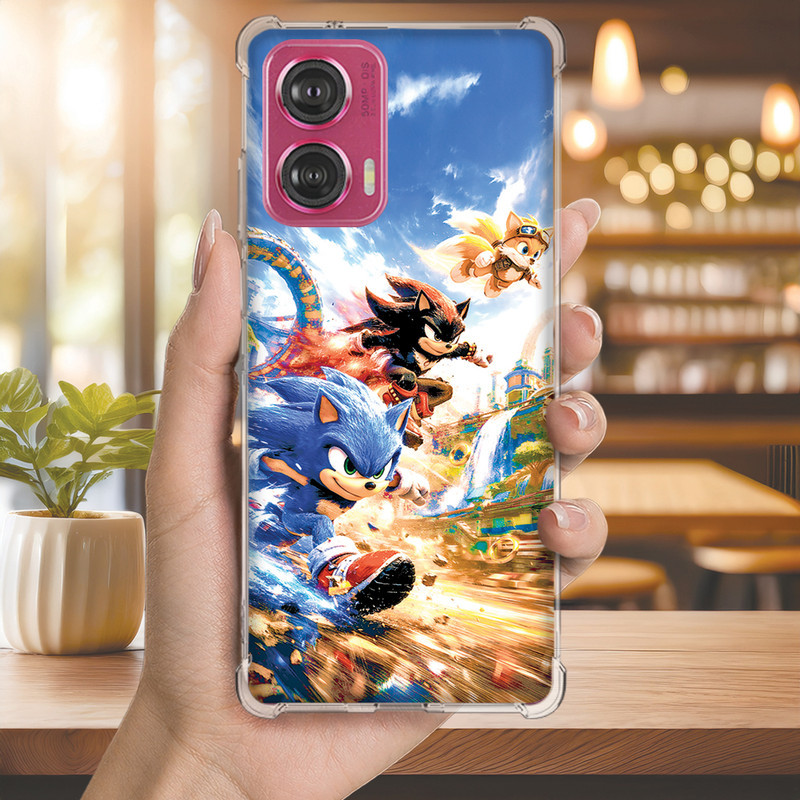 Capa Capinha MOTO G50 G42 G41 G35 G34 G32 G31 G24 G23 Anti-impacto Personalizada gamer SONIC (4158)