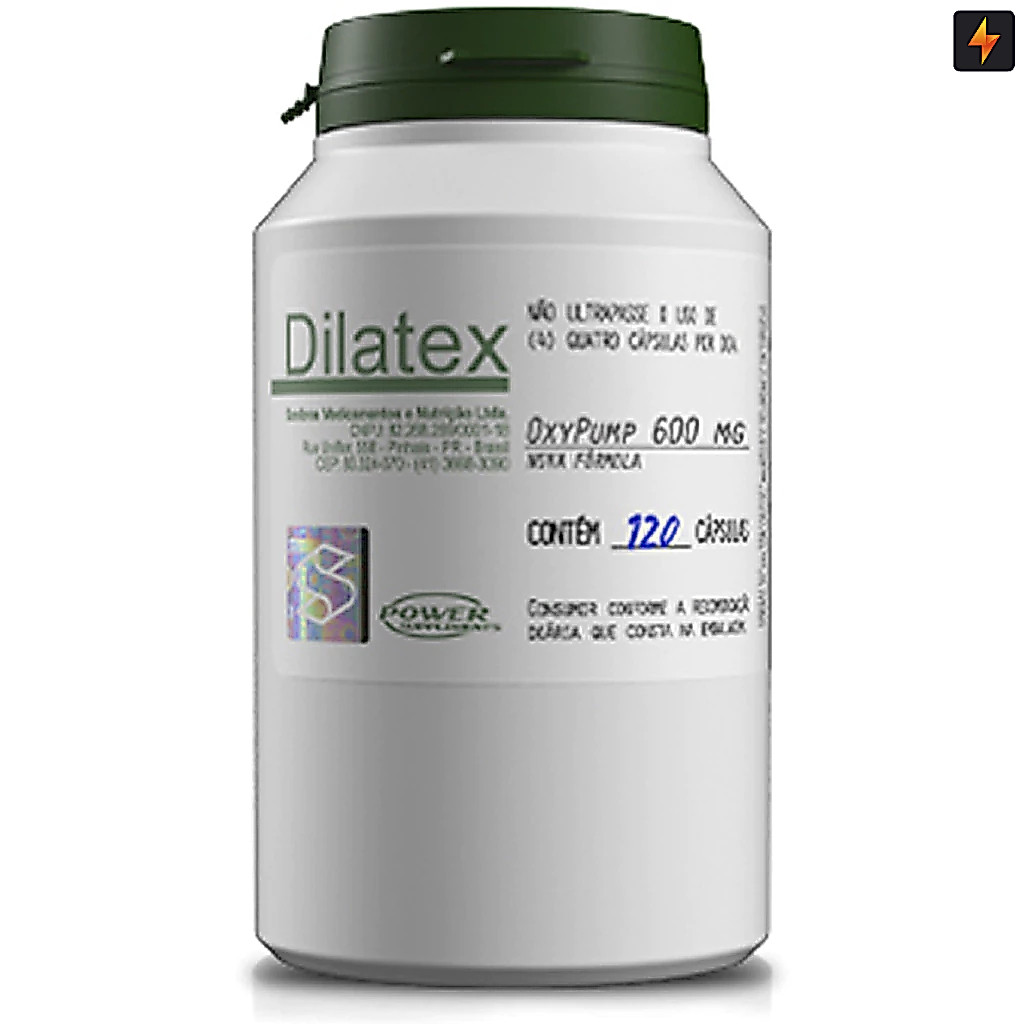Dilatex Vasodilatador OxyPump 600mg 120cp - Power Suplements
