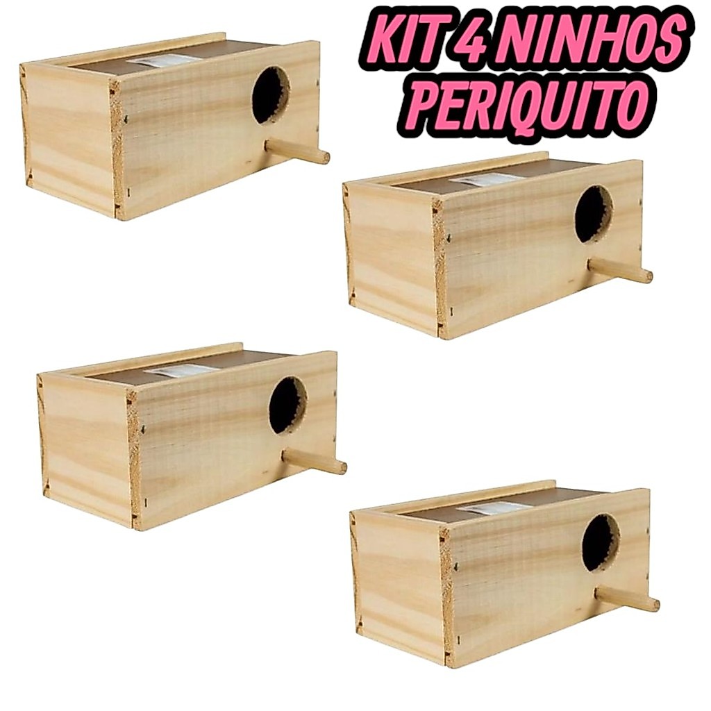 KIT 4 UNIDADES NINHO PARA PERIQUITO