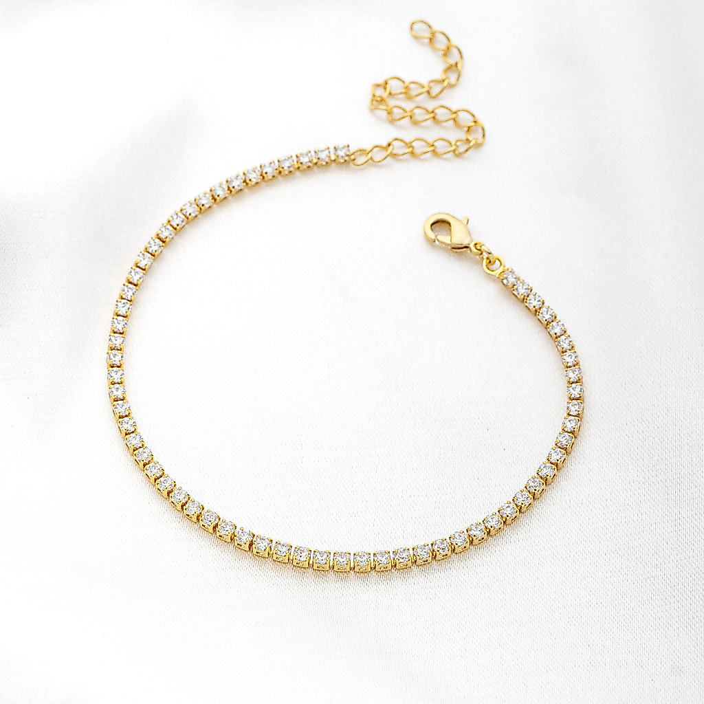 Pulseira Feminina Riviera Quadradinha Banhada a Ouro 18K - D France Semijóias