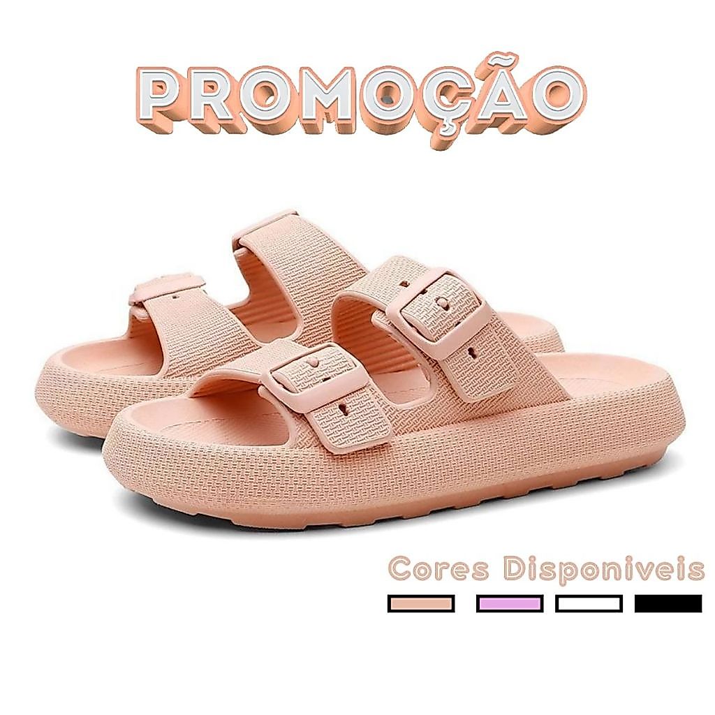 Sandália Papete Birken Slide Feminina Ortopédica Nuvem Antiderrapante Casual e Confortável Fivela