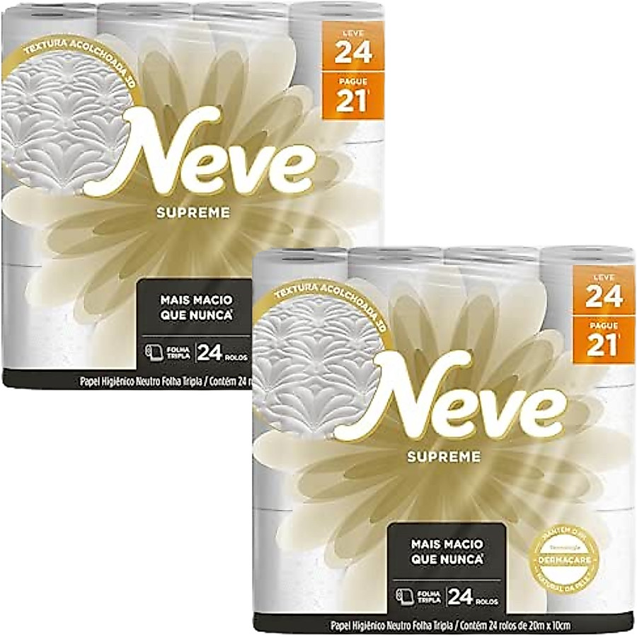 Papel Higiênico Neve Supreme Folha Tripla 24 Rolos