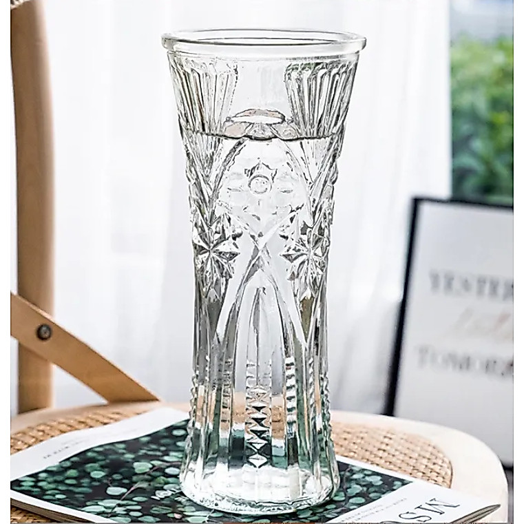 Vaso Decorativo de Vidro Grande 30cm Jarro Flores Plantas Lapidação Sortida