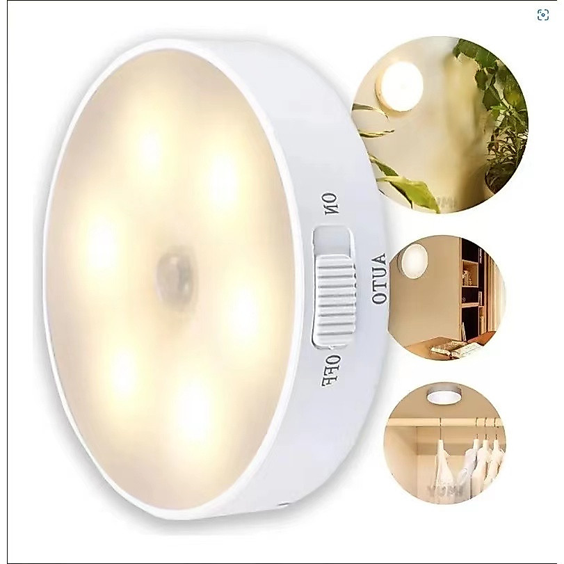 Luz Lâmpada com Sensor de Presença Luminária LED Sem fio recarregável casa quarto escada