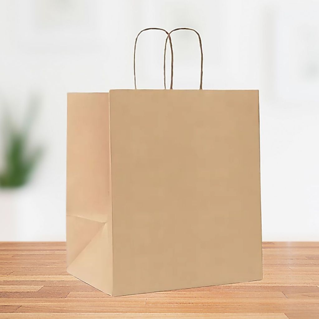 Sacola de Papel com Fundo Largo G 31,5x29,5x20cm - Kraft - 10 unidades - Cromus - Rizzo