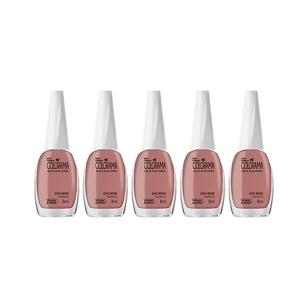 Kit Esmalte Colorama Cremoso Chic Bege (5 unidades)
