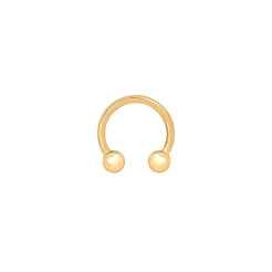 2 Piercing Ferradura Aço Cirúrgico Dourado 8mm