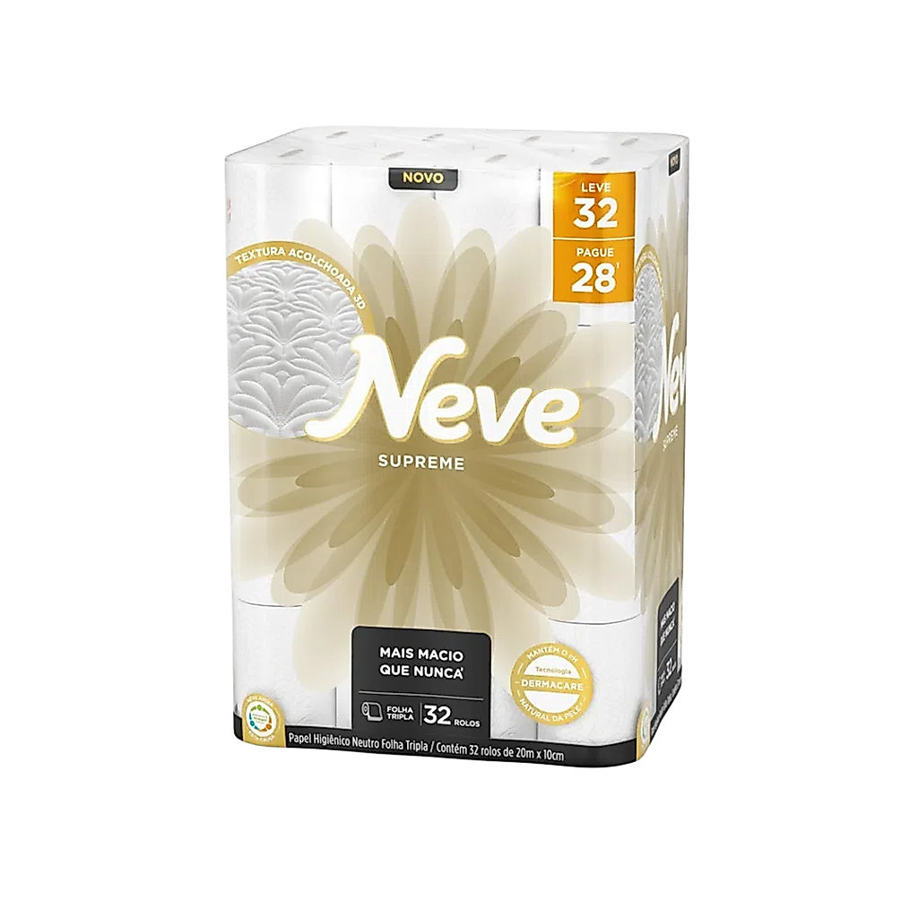 Papel Higiênico Folha Tripla 20m Leve 32 Pague 28 Neve