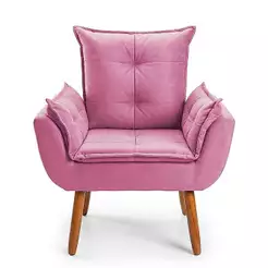 Cadeira Assento Elegante Para Amamentação Penteadeira Manicure Suede Rosê
