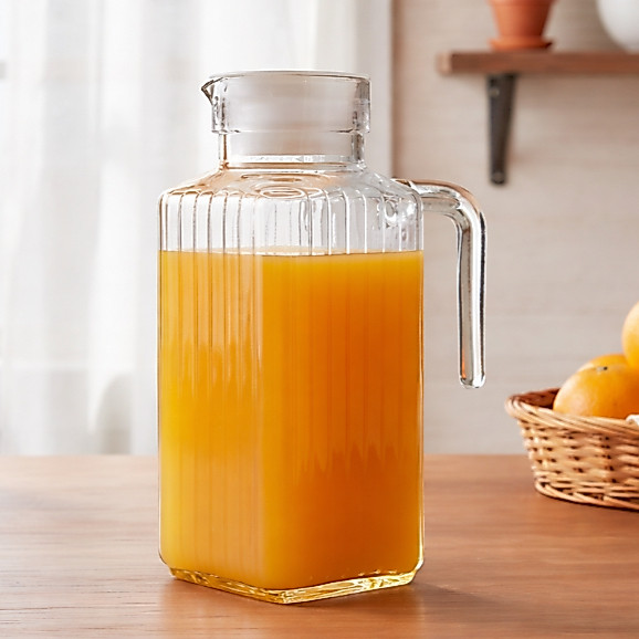 Jarra de Vidro para Porta De Geladeira 1550ml, Jarra de Suco Vidro Grosso Resist