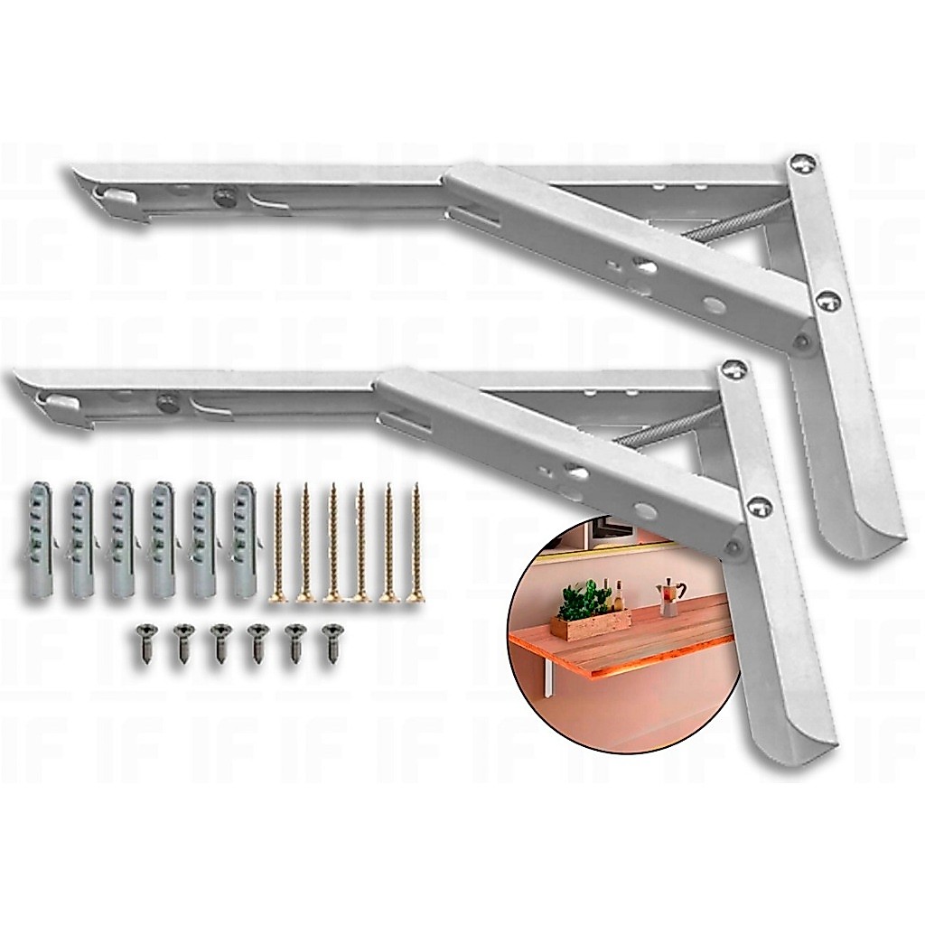 Suporte Dobrável Par 34cm Mão Francesa Tampo Mesa