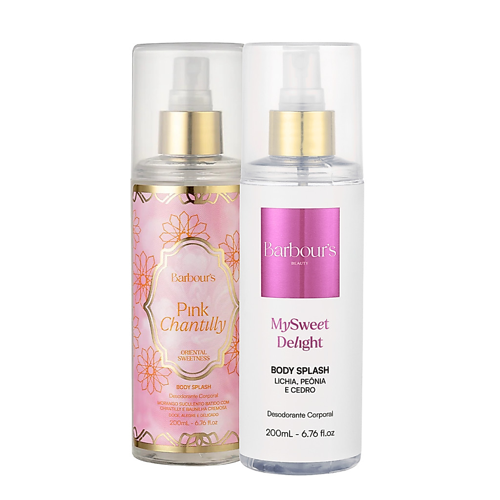 Dupla Body Splash Delight e Pink Chantilly Barbour’s Beauty 200ml Perfume Femini