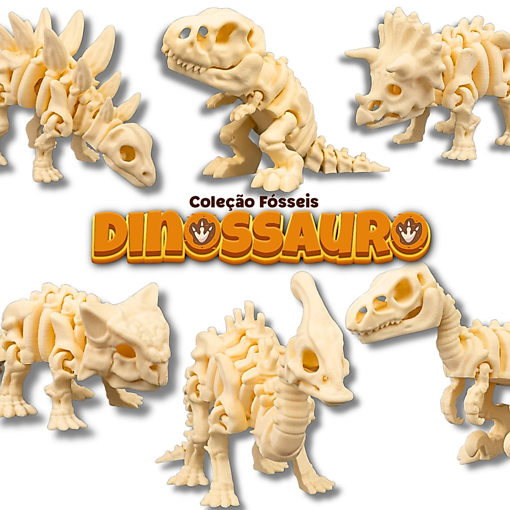 Brinquedo Dinossauro Articulado Fóssil Escavação Arqueólogo Presente Criança Divertido Educativo Lúdico T-Rex