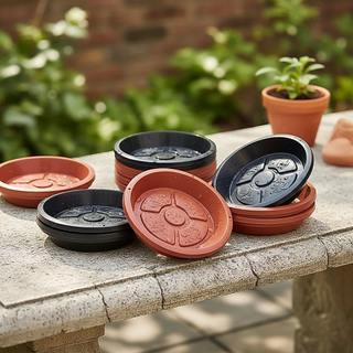 Kit 24 Prato de Plástico Resistente 11cm Mini Pratinho para Vasos de Plantas Flores Suculenta Violeta