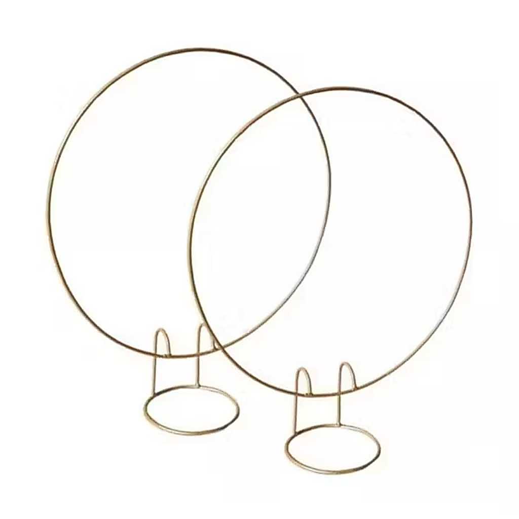 kit 2 Mini Arcos de Mesa Redondo Dourado Decorativo 50cm Centro de Mesa