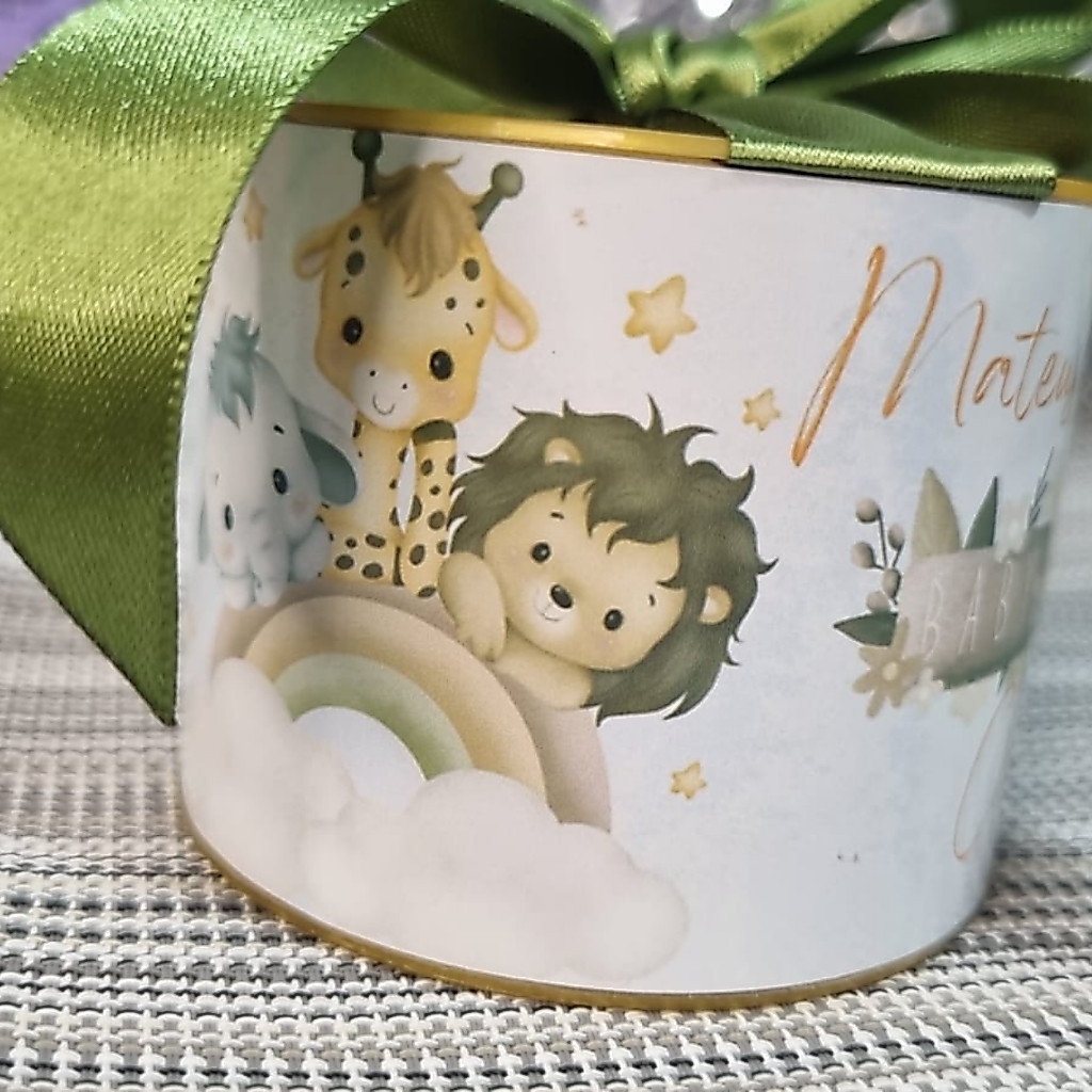 KIT Tubolatas Personalizadas 5x6 Safari Baby | Lembrancinha dia das Mães | Chá Revelação | Aniversário | Casamento