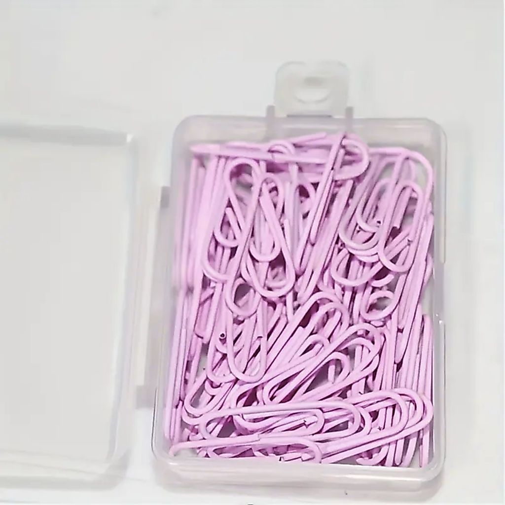 Conjunto de 50 Mini Clips de Papel Metálicos Candy Colors 28mm Fofo Pequeno Escritório Escolar Folha · foto 2