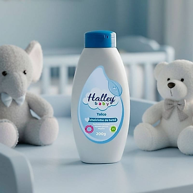 Talco Halley Baby Cheirinho de Bebê Azul 200g