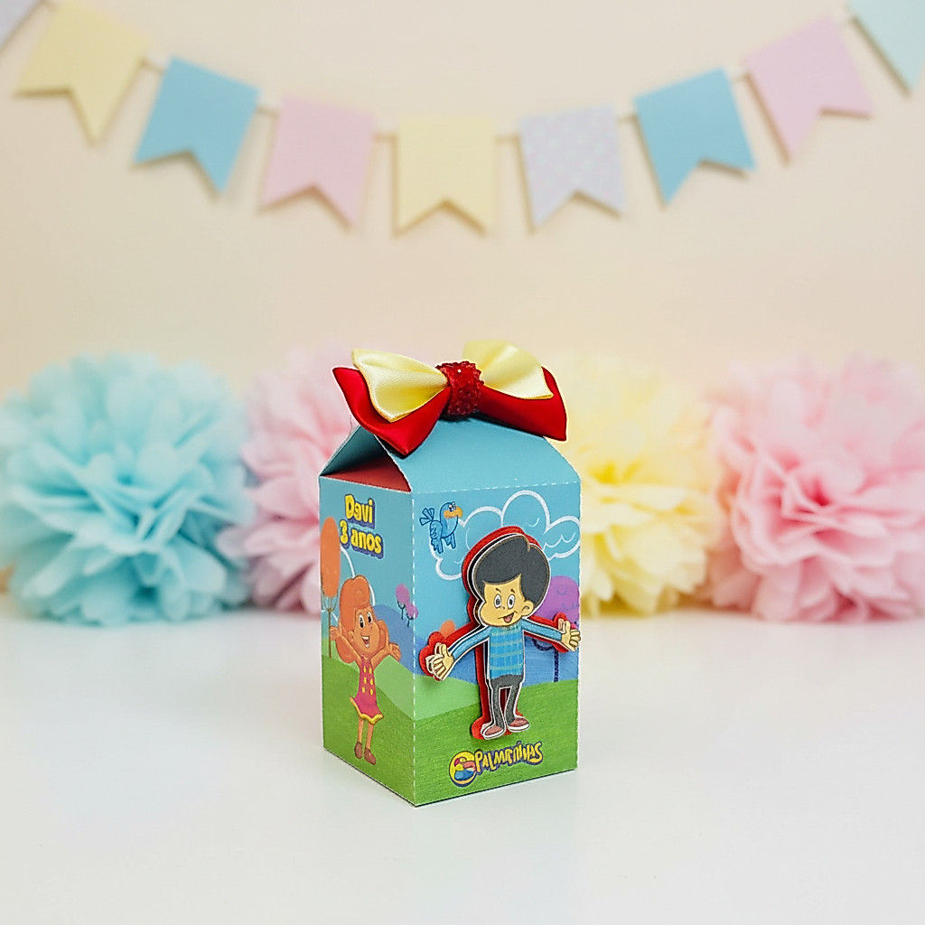 Kit festa 3 Palavrinhas personalizado com nome e idade | Pegue e monte | 10 a 50 caixas | Lembrancinhas aniversário