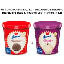 Kit Festa Junco 2 sabores 1,01kg - Brigadeiro, Beijinho, Morango ou Churros Pronto Enrolar ou Rechear Escolha o seu!