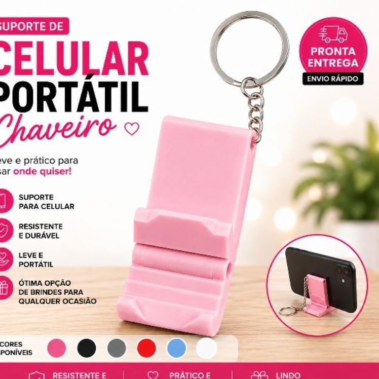ENVIO RÁPIDO - Suporte de Celular Portátil Chaveiro