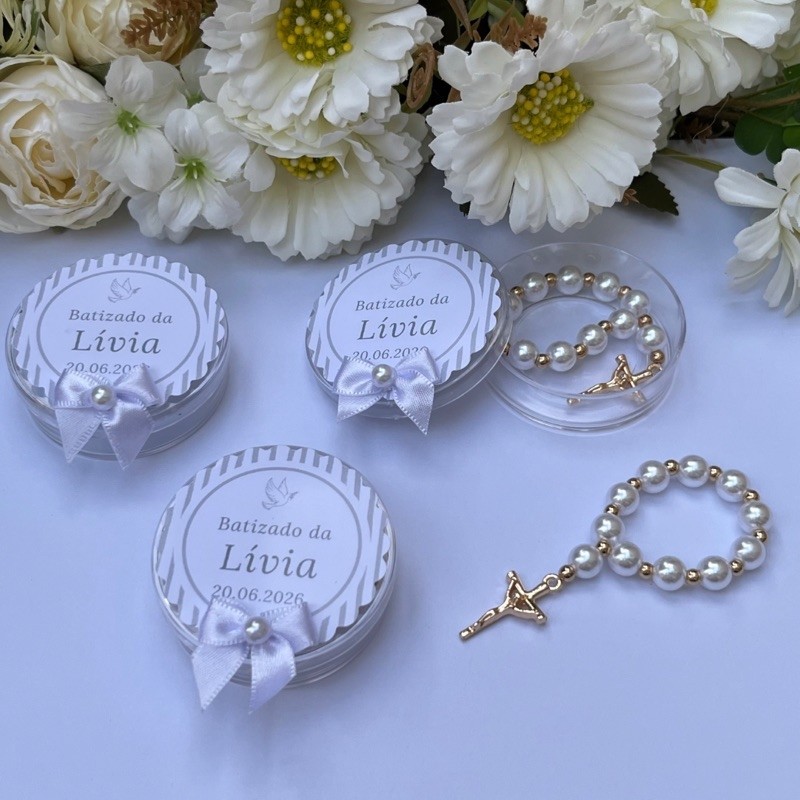 Kit 10 Lembrancinha batizado lembrancinha personalizada Batismo Mini Tercinho maternidade chá de bebê nascimento