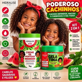 Kit 2 Produtos Hidralise Creme 1kg + Gelatina 500G Definição Dos Cachos Sem Frizz Para Cachos