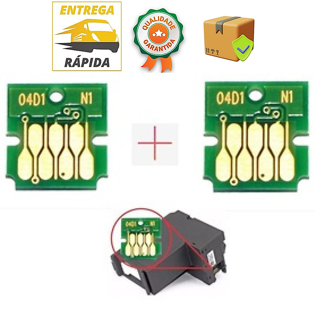 Kit 2 Chips Compatível Tanque Manutenção Epson L14150 L6191 T04d1