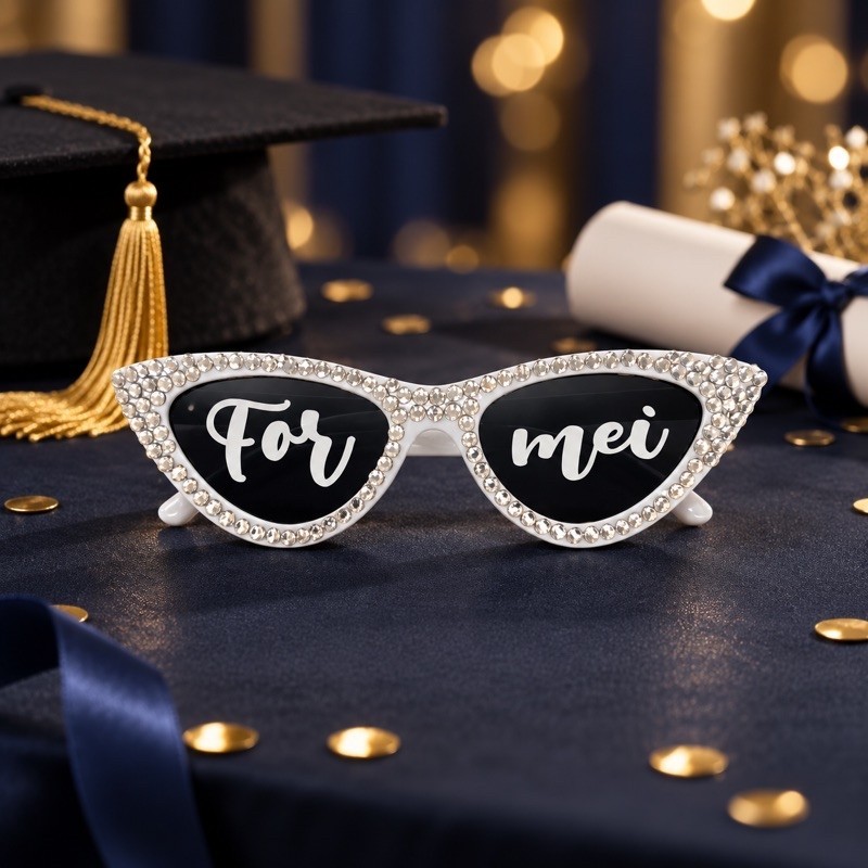 Óculos Formei Strass Para Formatura Personalizado Frases Casamento Aniversário Festa Balada Retro — imagem 2 de 2