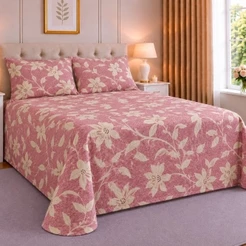 Jogo de Lençol Percal Estampado 3 Peças Cama Box, todo na Bainha e com Abas nas Fronhas