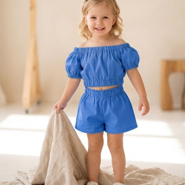 Conjunto Infantil Menina Conjunto Menina Infantil Conjunto Short Elástico Blusa Ciganinha Conjunto Menina Moda Infantil