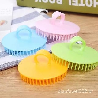 Escova de massagem capilar de silicone para adultos, alivia a coceira, para uso em salões de cabeleireiro, escova de lav