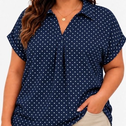 camisa feminina pluszesi en tecido duna jakar com gola linda e versátil  com ótimo caimento