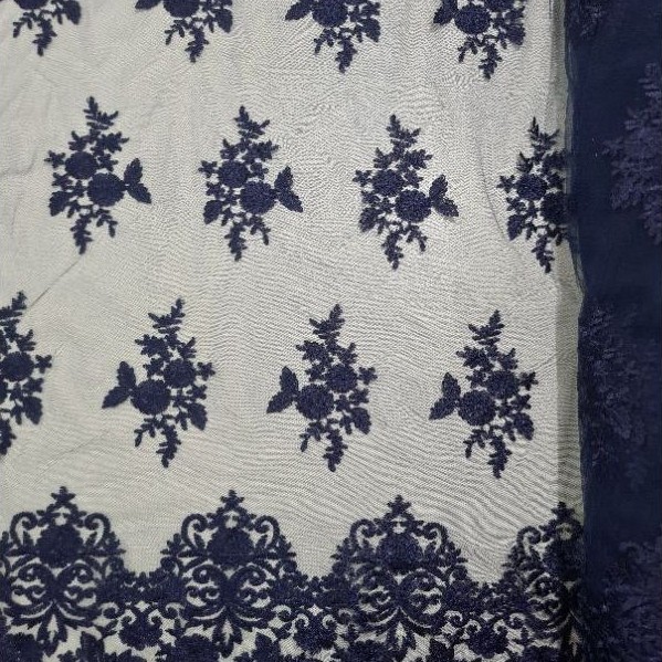 TECIDO TULE BORDADO JULIANA BARRADO 2 LADOS - 1,30M DE LARGURA (VESTIDO FESTAS, APLICAÇÃO, DETALHES) — imagem 2 de 2