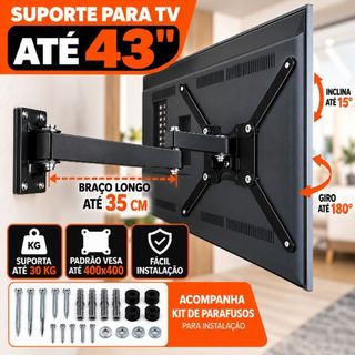 Suporte de TV Articulado Monitor Led Lcd 3d Plasma 19 20 22 24 27 29 32 40 43 Polegadas