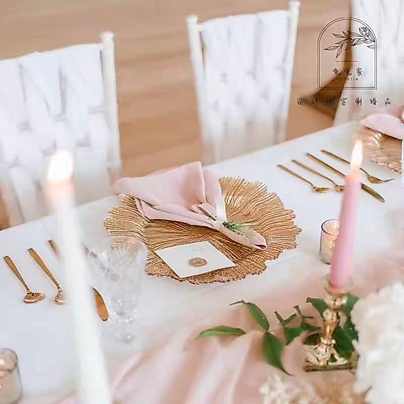 Kit Jogo Americano Luxo Sousplat Mesa Posta Jantar Qualidade Premium Dourada Gold Festa Casamento — imagem 2 de 2