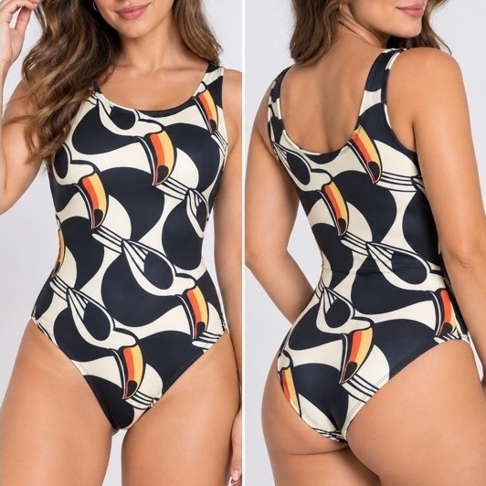 Body estampado verão | exclusividade | Forrado no busto