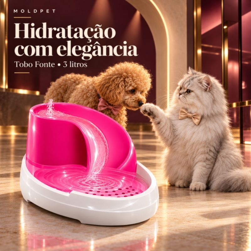 Fonte Cascata Bebedouro para Cães e Gatos 3 Litros Filtro