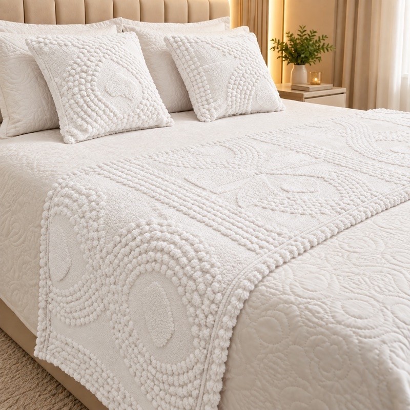 Kit 3 Peças Cama Posta 1 Peseira e 2 Capas de Almofada Decorativa Flannel Elegante Chique Casa Rica