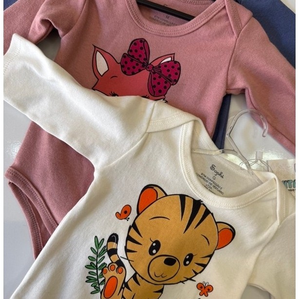body em cem por cento algodão várias estampas