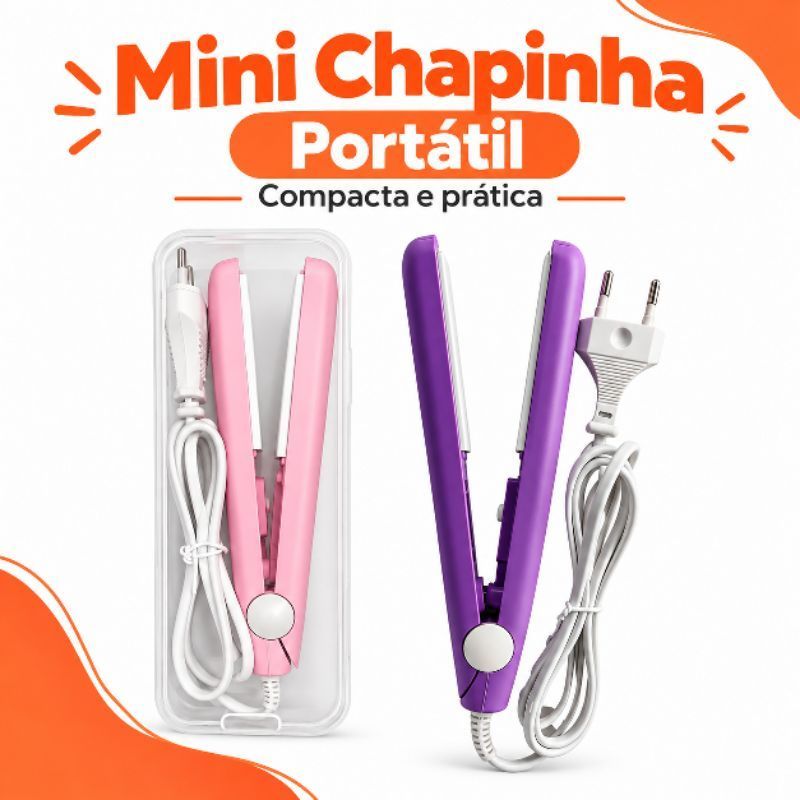 Mini Chapinha Portátil Prancha de Cabelo Compacta para Viagem Bolsa Retoque Rápido Feminina Cores Sortidas Uso Diário