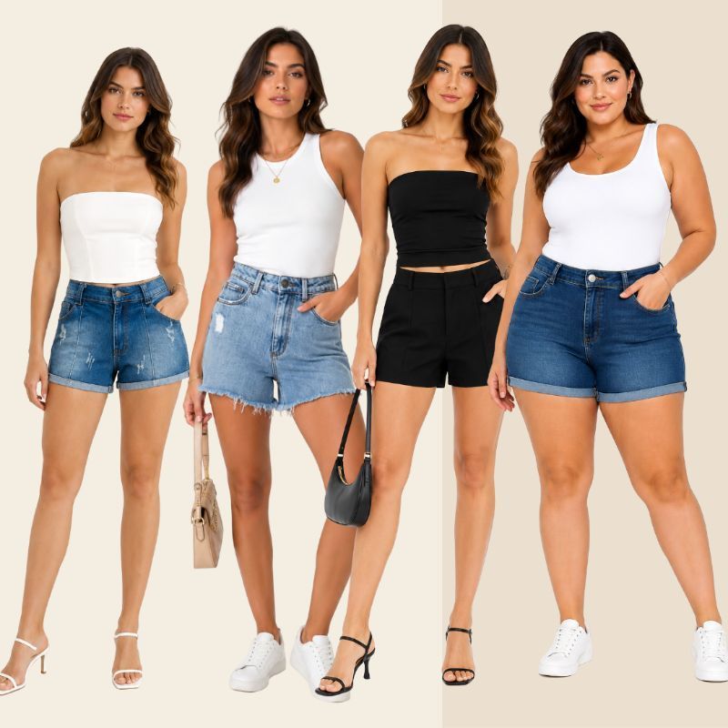 short mon jeans, short alfaiataria, Garimpo 34 ao 44
