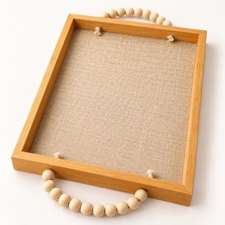 Bandeja Decorativa Organizadora com Alça de Bolinhas | Organizadora para Sala, Cantinho do Café e Mesa | Tamanho 32x22cm