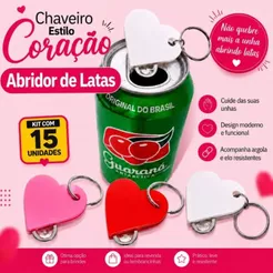 Chaveiro abridor de latas estilo coração para lembrancinhas , mimos, revenda, presentes e festas