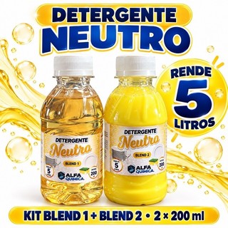 BASE KIT DETERGENTE LAVA LOUÇA NEUTRO BLEND 2X200ML - RENDE 05 LITROS