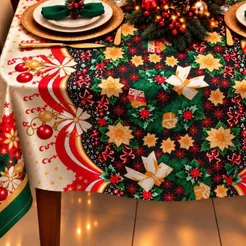 Toalha de Mesa Oxford Natalina 4 6 8 e 10 Lugares Várias Estampas