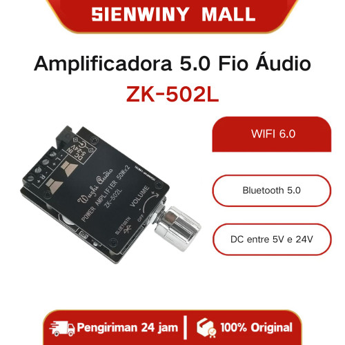 【Armazém local】Zk-502L Placa Amplificadora 5.0 Fio Áudio Digital 2x50w Channel Stereo Amplificador